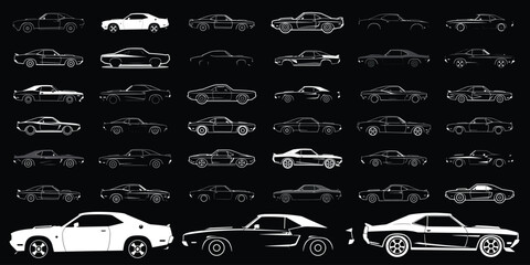 vector set of cars