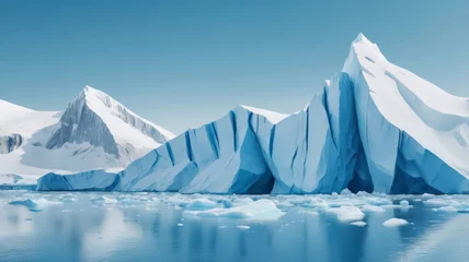 Fleecedeken met foto Arctic glaciers with blue hues, concept of climate change and melting ice. © P.I.Che
