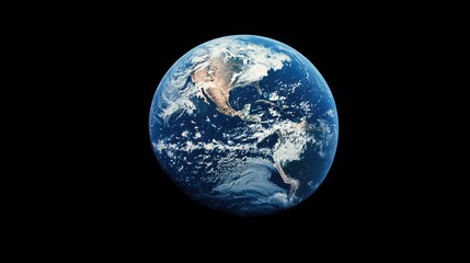 Naklejka premium A stunning view of Earth from space, highlighting the blue oceans and green continents