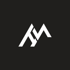 Letter HN monogram unique vector template.