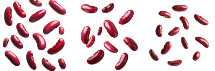Red kidney beans, isolated and set against a transparent background, were generated by Ai