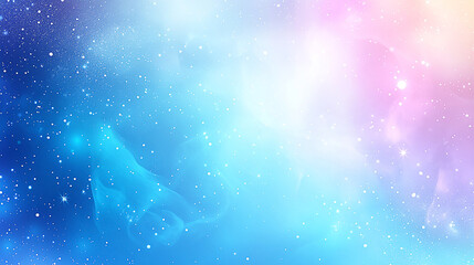 Obraz premium A serene cosmic landscape featuring swirling clouds of blue and pink hues with twinkling stars