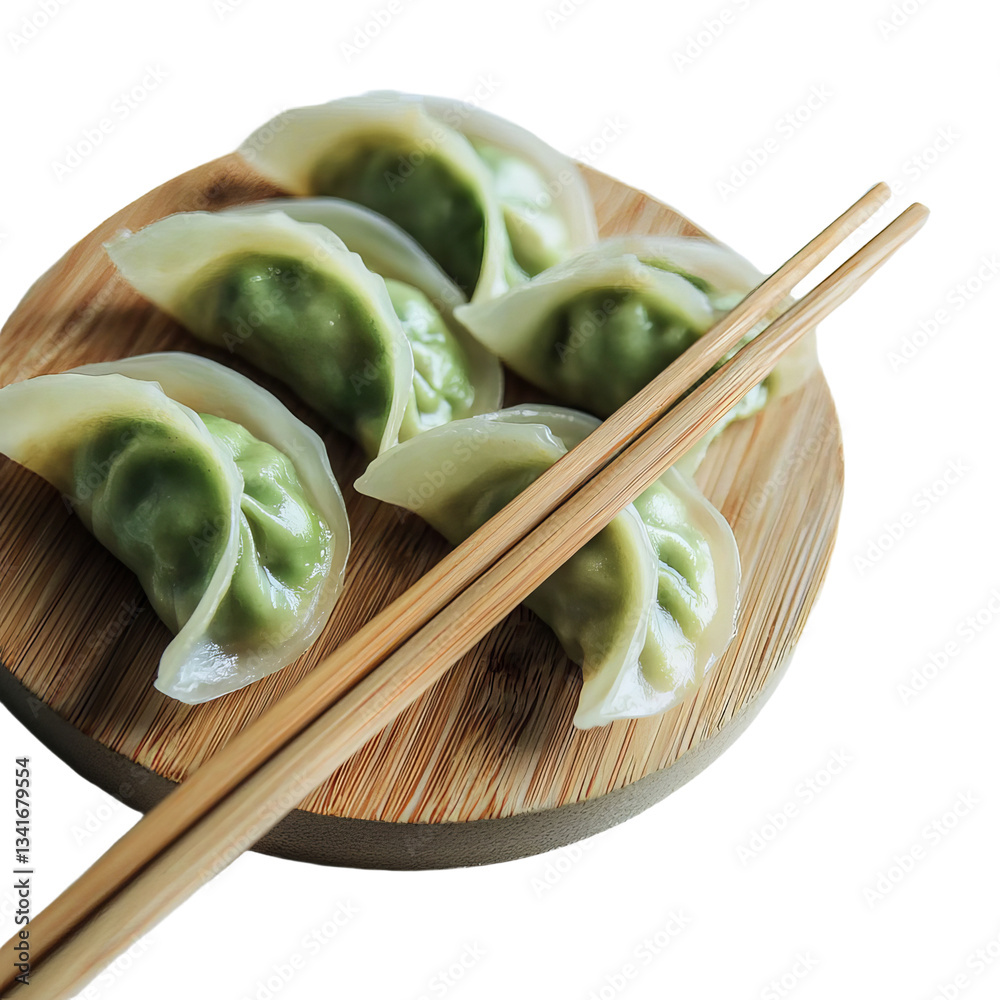 Poster An isolated crispy dumpling on a transparent background has been generated using Generative Ai