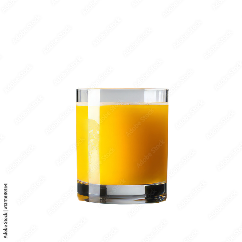 Poster a fresh and juicy orange is positioned in a glass and isolated on a transparent background, created 