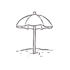 Beach Umbrella Line Art Illustration