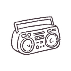 Hand-Drawn Boombox Illustration