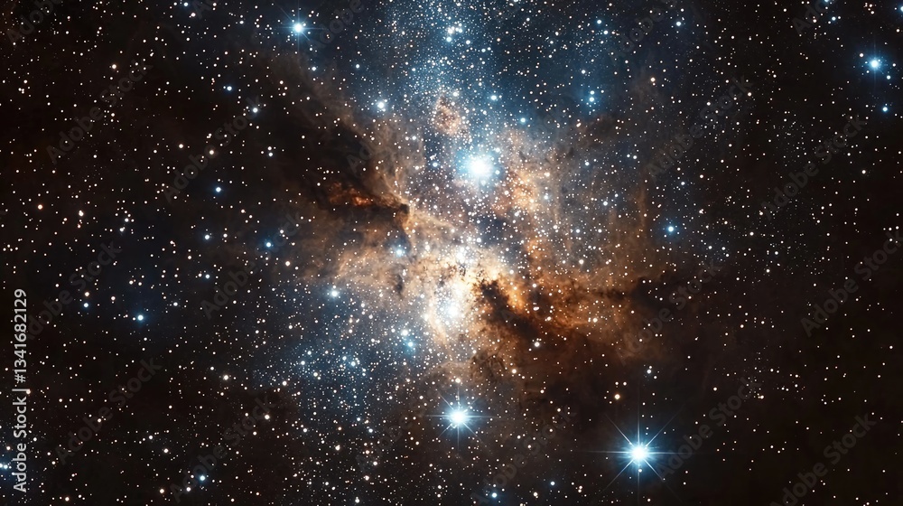 Wall mural a tranquil view of a star cluster in a dark part of the universe