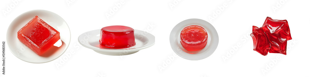 Aufkleber isolated on a transparent background is a red jelly dessert, an image generated by generative ai