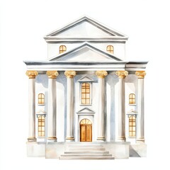 Obraz premium Elegant Classical Architecture with Columns and Decorative Details