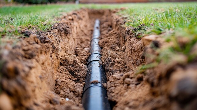 Garden buried water pipe installation