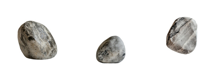 Fototapeta premium On a transparent background, an isolated gray river stone was generated using Ai