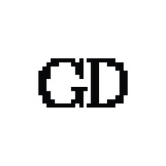 Obraz premium GD monogram logo design letter text name symbol monochrome logotype alphabet character simple logo