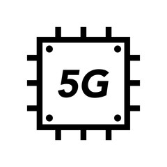 5g chipset vector icon on transparent background