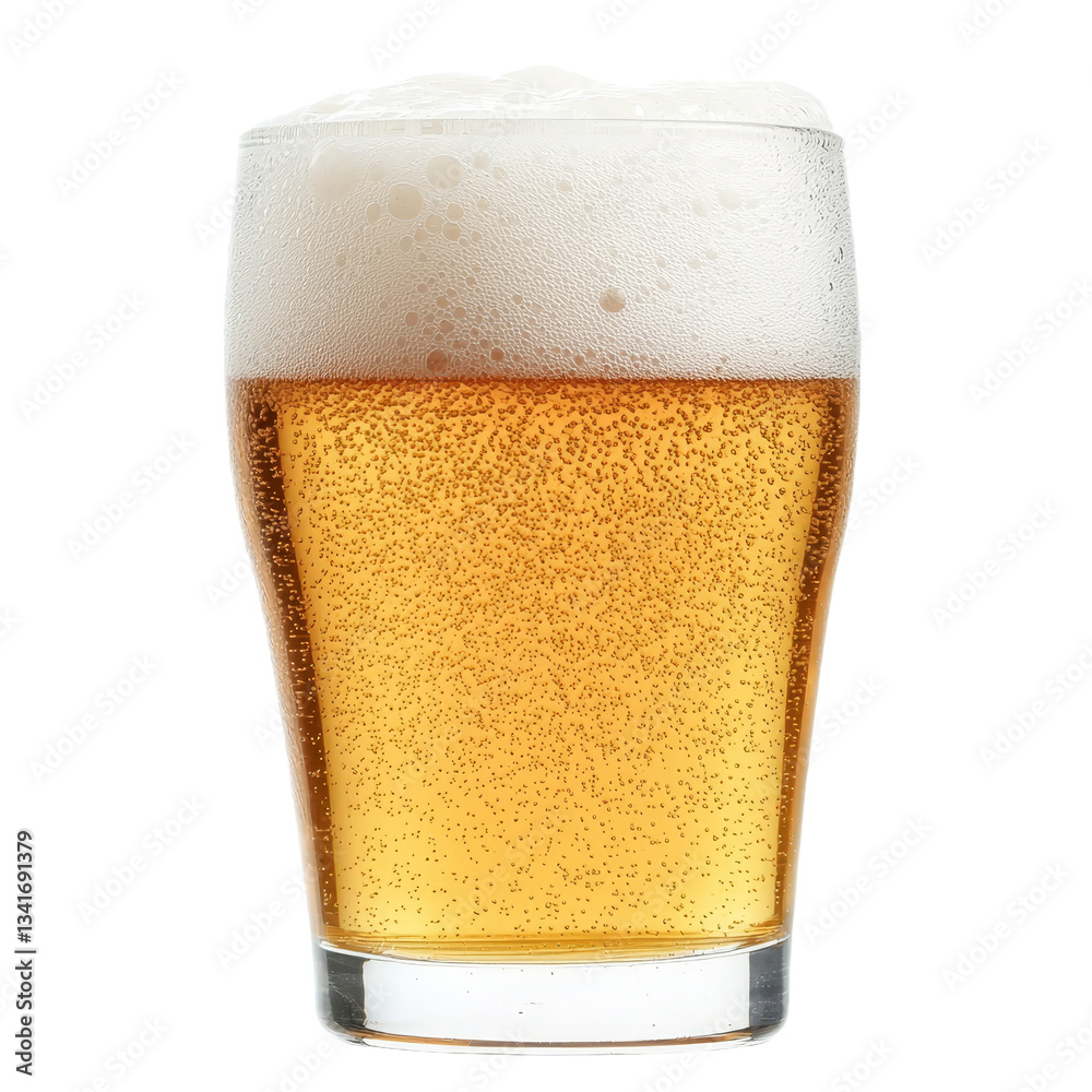 Poster A transparent background isolates a glass of beer in this image generated by Generative Ai