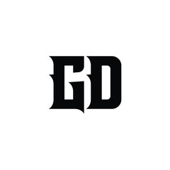GD monogram logo design letter text name symbol monochrome logotype alphabet character simple logo