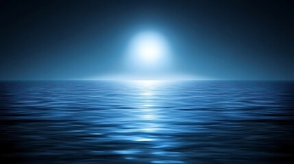 Obraz premium The radiant celestial body is reflected on the still water surface