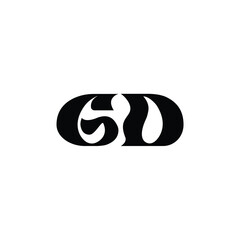 GD monogram logo design letter text name symbol monochrome logotype alphabet character simple logo