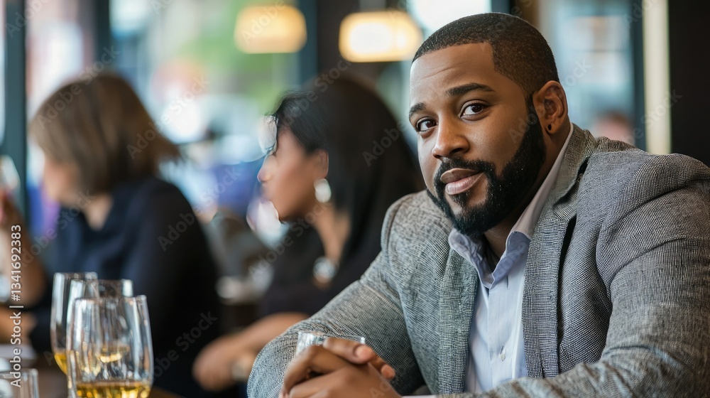 Poster A Black small business owner attending a local networking event to connect with other entrepreneurs 