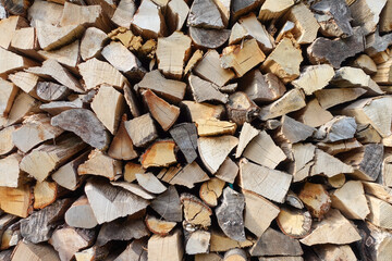 Stacked Firewood with Natural Texture