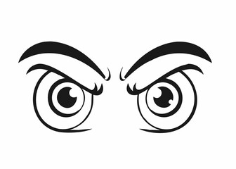 Angry Anime Eyes, Perfect for Graphic Design