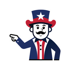 vintage style uncle sam pointing vector illustration