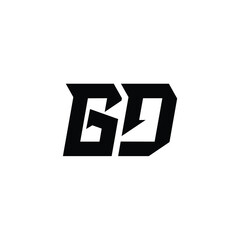 GD monogram logo design letter text name symbol monochrome logotype alphabet character simple logo