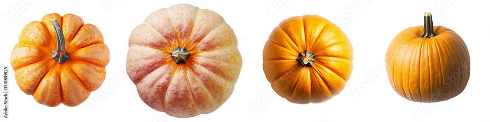 Aufkleber Generative Ai has produced an image of an orange pumpkin isolated on a transparent background