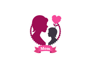 Happy Mother's Day design featuring a loving mother and child silhouette.
A simple, elegant design perfect for Mother's Day cards, apparel, or home decor. color full silhouette design Mother's day. 