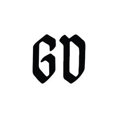 Fototapeta premium GD monogram logo design letter text name symbol monochrome logotype alphabet character simple logo