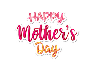 A cheerful and colorful graphic design featuring the phrase "Happy Mother's Day" in bold, stylized lettering. Vibrant Happy Mother's Day greeting with butterflies. typography happy mother's day design