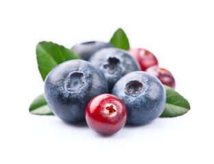 Cranberry and blueberries