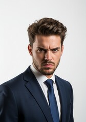 handsome man businessman office worker is showing angry or annoyed expression