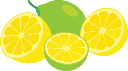 A vibrant and appetizing display of sliced lemons and limes, perfect for showcasing healthy citrus fruits.