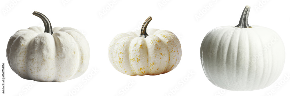 Poster Generative Ai has generated an image of a white pumpkin standing alone on a transparent background