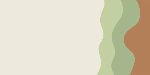 A white background with a green and brown line. The line is wavy and it gives a sense of movement and depth to the image