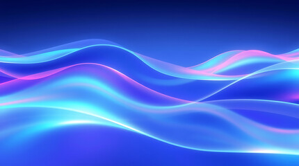 Fototapeta premium A vibrant holographic background with smooth gradient waves and an iridescent sheen. The reflective surface shifts between pastel blues, purples, and pinks, Created with generative AI