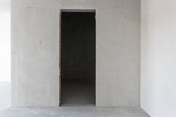 Fototapeta premium interior of the apartment without decoration in gray colors. rough finish