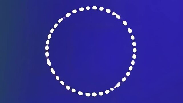 Circular dotted frame on green background, copy space