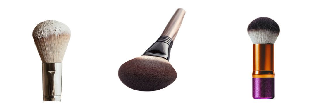 Isolated on a transparent background are makeup brushes generated by Generative Ai - Powered by Adobe