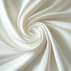 Exquisite white Tencel or lyocell fabric satin material with smooth wavy texture