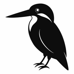 Elegant Black Kingfisher Vector Art