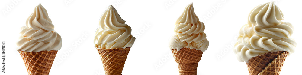Poster Generative Ai was used to create an image of vanilla frozen yogurt in a takeaway cup isolated on a transparent background
