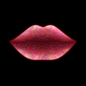 Pink shine glitter lips