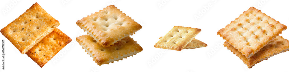 Poster On a transparent background, a butter biscuit is shown in isolation, the result of Generative Ai