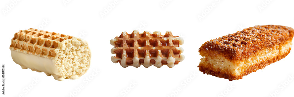 Aufkleber on a transparent background, a single wafer biscuit is shown, generated using the capabilities of ge
