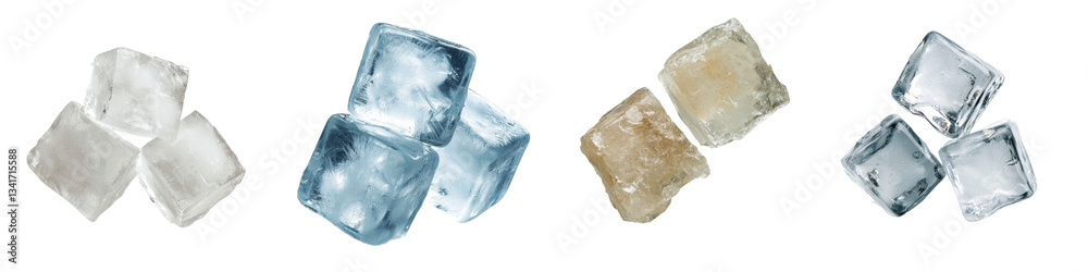Aufkleber A transparent background features isolated ice cubes generated by Generative Ai