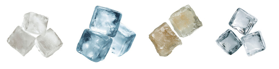 Obraz premium A transparent background features isolated ice cubes generated by Generative Ai