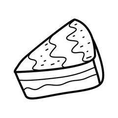 Piece of cake doodle illustration.