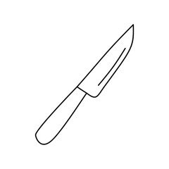 Hand drawn kitchen knife. Doodle illustratio