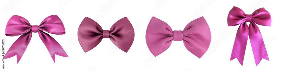 Poster Generative Ai generated a purple bow that is isolated on a transparent background